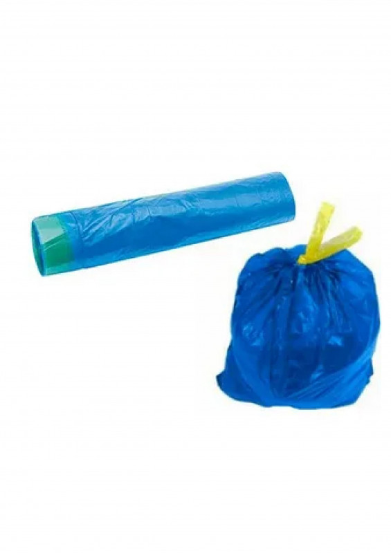 Пакеты для мусора 35л 15шт с завязками синие