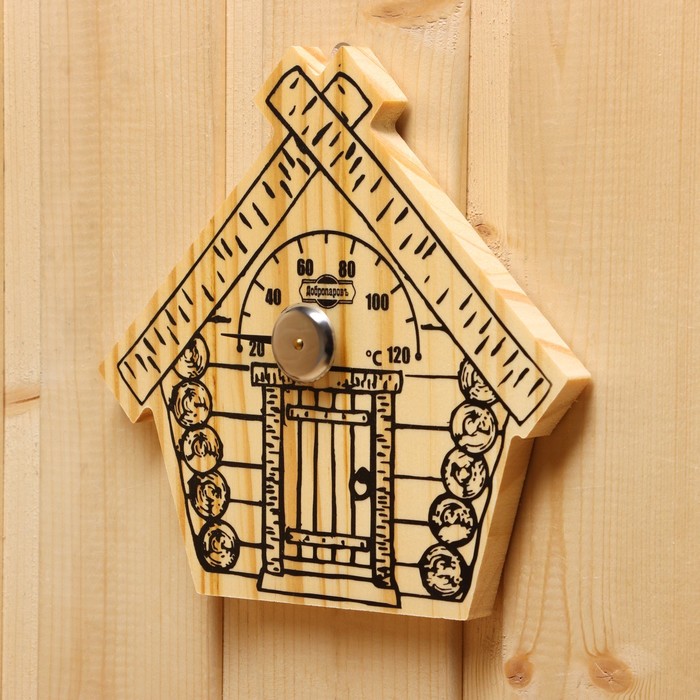 Термометр для бани "Парилочка" деревянный 17х16см
