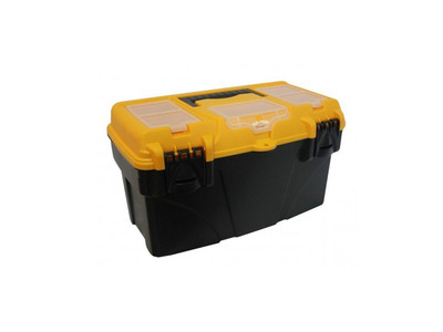 Ящик для инструментов 18" с секциями черный с желтым ТИТАН