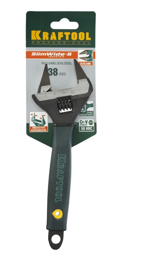 Ключ разводной 200/38 мм KRAFTOOL SlimWide Ultra
