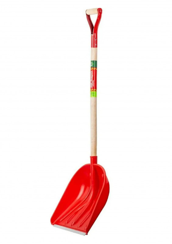 Лопата снеговая с метал ручкой красная БЦМ
