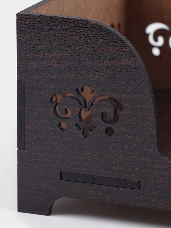 Салфетница Мокко с салфетками 12,3х12,3см деревянная