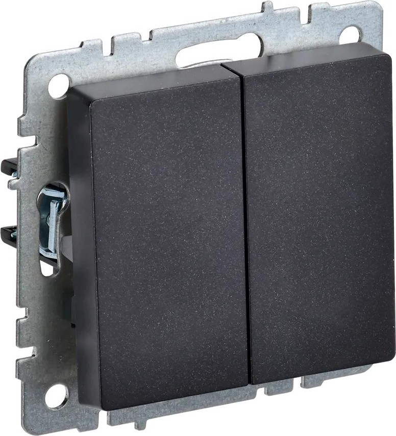 Выключатель 2кл СП 10А ВС10-2-0-БрЧ черный BRITE IEK