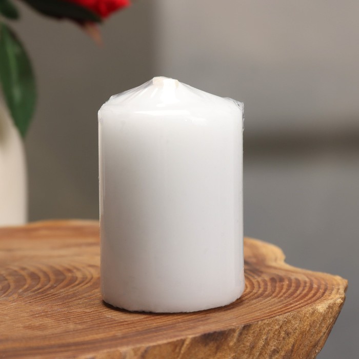 Свеча-цилиндр,4х6 см, 9ч, белая