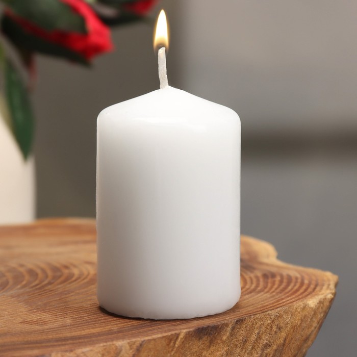 Свеча-цилиндр,4х6 см, 9ч, белая