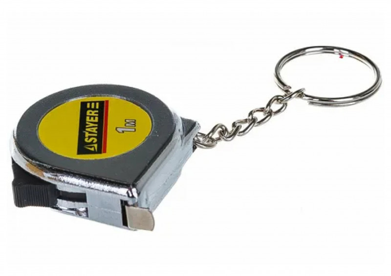 Рулетка брелок мини 1мх6мм хромовый STAYER