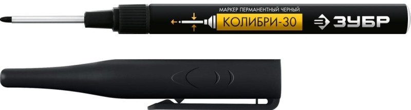 Перманентный маркер заостренный черный КОЛИБРИ-30 1 мм Зубр