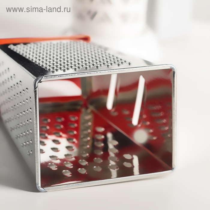 Терка 4 грани, с крышкой-дозатором и платиковой ручкой, 11х9х21см, цвет микс "Универсал"