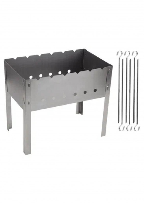 Мангал разборный 350х240х240мм + 4 шампура