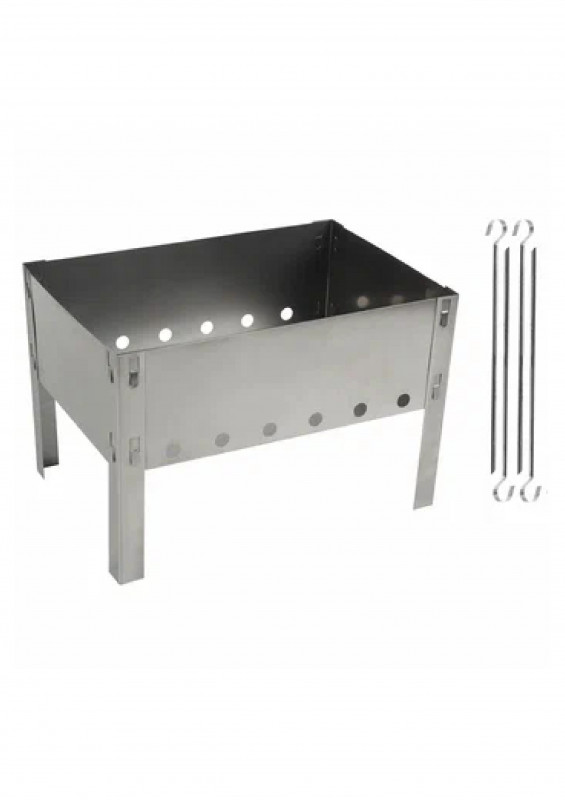 Мангал разборный 350х240х240мм + 4 шампура